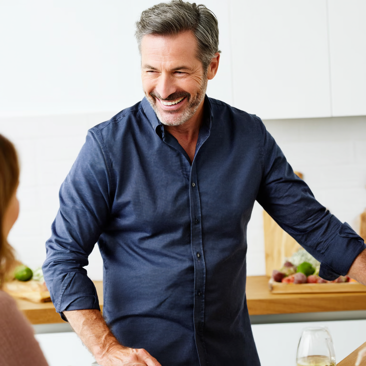 Man cooking in kitchen