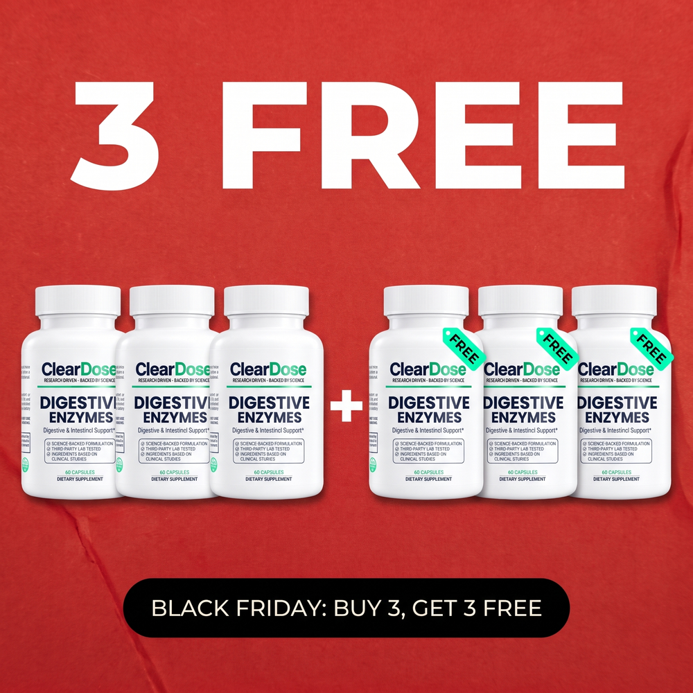 ClearDose Digestive Enzymes - Buy 3 Get 3 Free